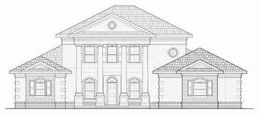 Crystal River Architect, custom levy county florida home design, georgian style residence, tall columns 