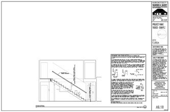 Custom Home Design Drawings, custom home plans, stair design section